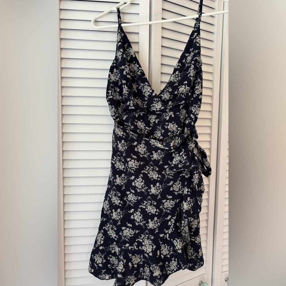 Hello Molly Navy Floral Wrap Mini Dress - Picture 6 of 8